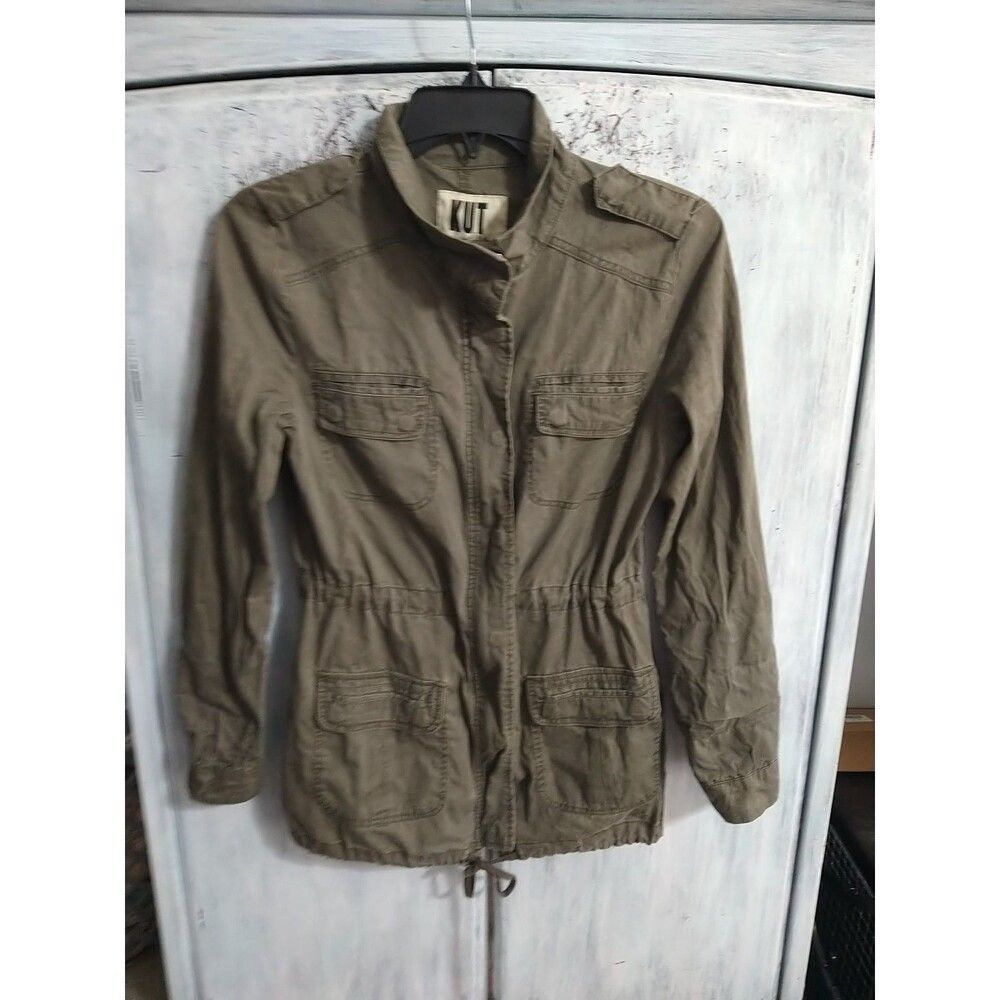 Kut From The Kloth Green Jacket Size Medium Grunge Military Boho Loganlook